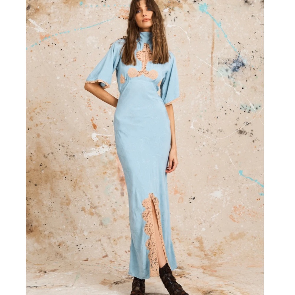 Lenni the Label maxi dress powered blue. Brand new with tags.